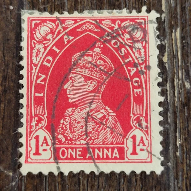 1937 KING VI Postage Stamp From India 1 Indian Anna Canceled PH