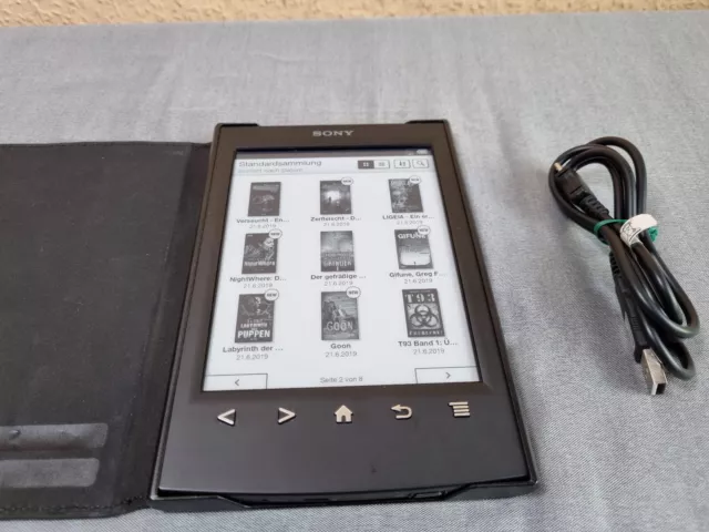 Sony PRS-T2 2GB eBook Reader, WLAN, 15,2 cm (6 Zoll) – MicroSD, Schwarz