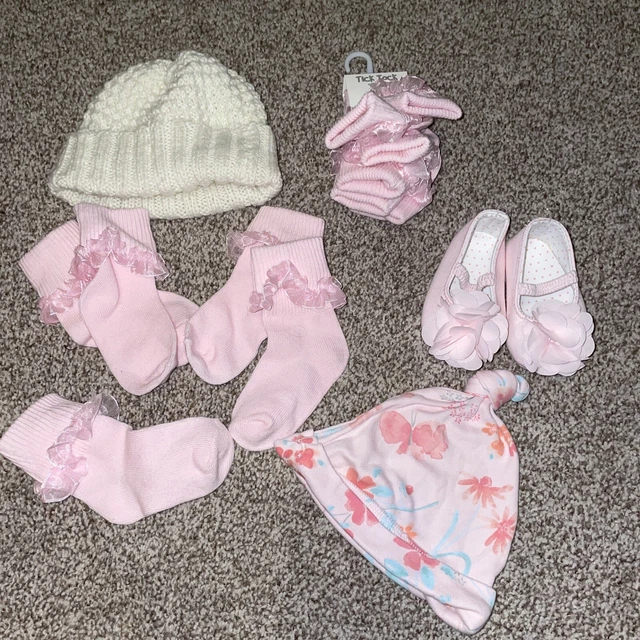 Pacchetto bambini 0-3 mesi calzini, cappello e scarpe