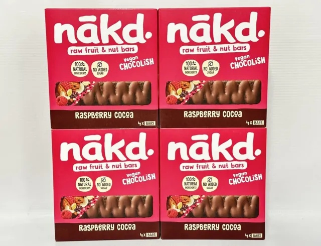 Nakd Raspberry Chocolish Fruit & Nut Bars Vegan Chocolate Alternative 16 X 30g