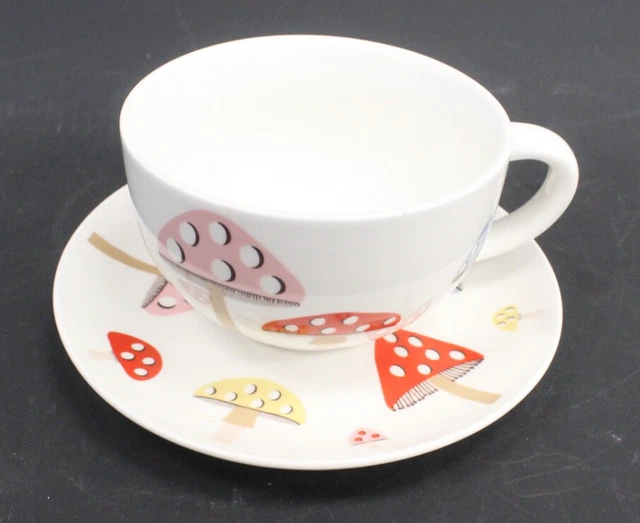 CATH KIDDSON Toadstool Decorative Large Tea Cup & Matching Saucer -S83