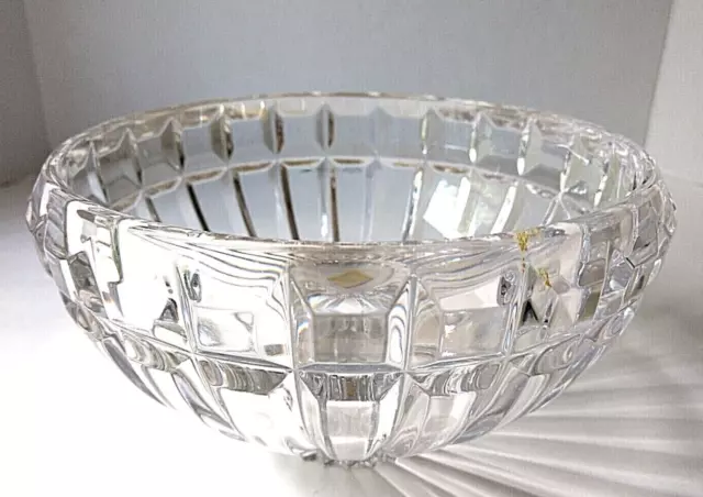 Vintage Mikasa Reflections Giftware Round Heavy Crystal Bowl 8" Austria Labeled