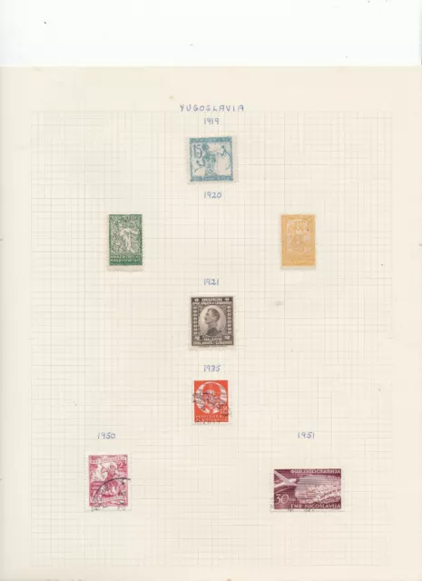 Yugoslavia page from old stamp album