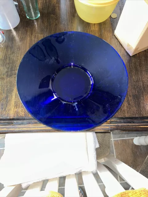 Vintage Cobalt Blue Serving Bowl - large tray/platter