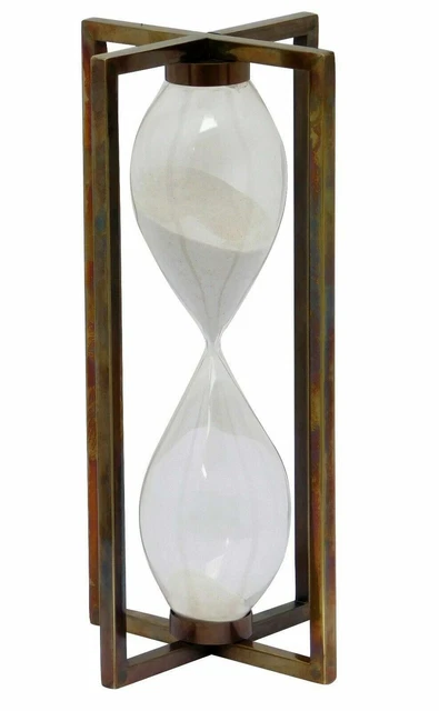Nautical Antique Brass Sand Timer Maritime Vintage Hourglass Collectible Decor