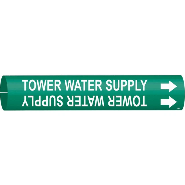 BRADY 4144-D Pipe Mrkr,Tower Water Supply,2 13/16in H