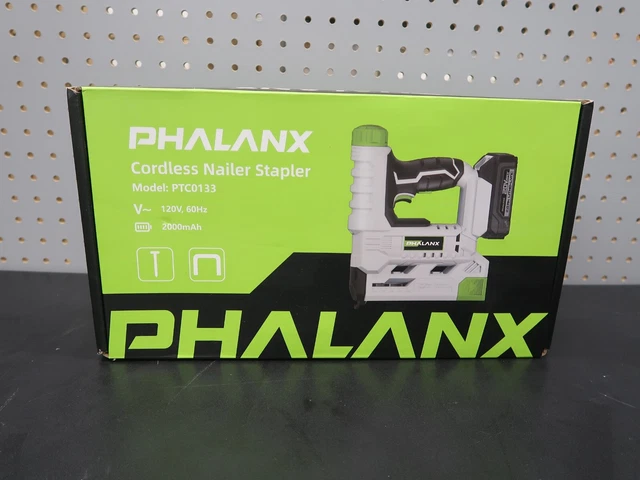 PHALANX Cordless Brad Nailer 20 V, 18 Gauge 2-in-1 Nail Gun/Staple Gun Battery PHALANX Cordless Brad Nailer 20 V, 18 Gauge 2-in-1 Nail Gun/Staple Gun Battery