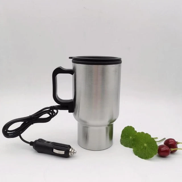 Coffee Heated Mug 450Ml Travel Car Based Heating Stainless Steel Cup Kettle 12V 10