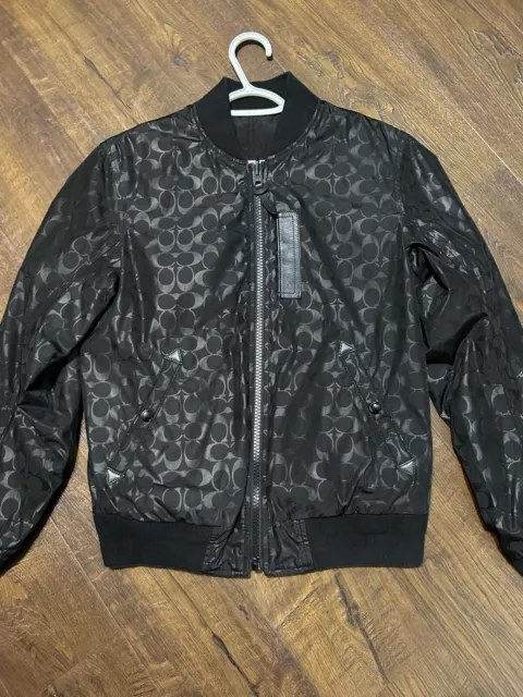 COACH Reversible Lightweight Black Bomber Jacket.size S