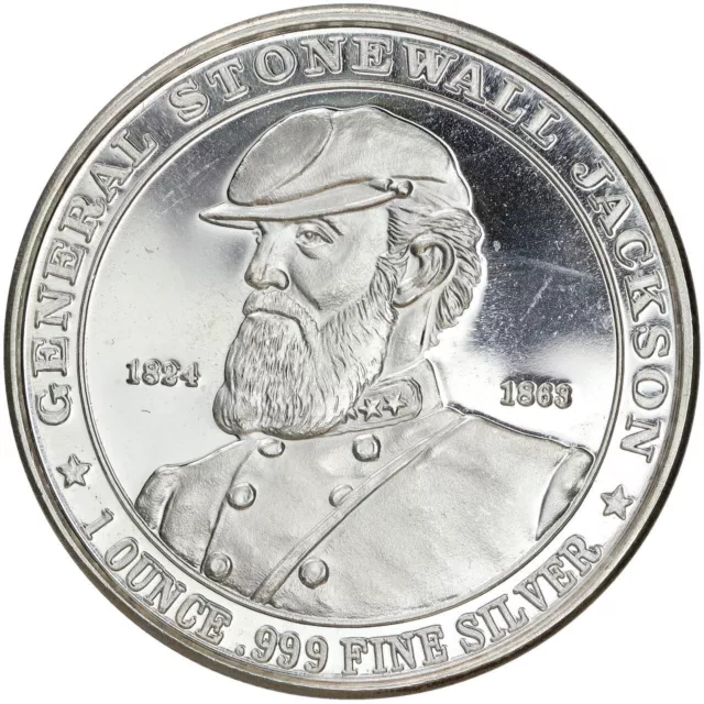 1824-1863 General Stonewall Jackson Deo Vindice 1 oz .999 Silver Art Round