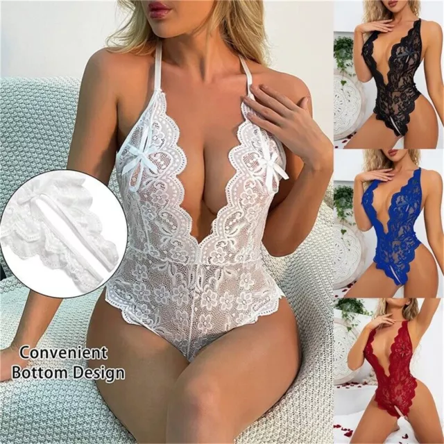 Sexy Lace Lingerie Hot Costumes Women's Transparent Sex Underwear Nightwear