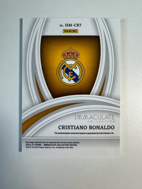 Panini Immaculate 2022/23 Cristiano Ronaldo Real Madrid Patch   84/99 2