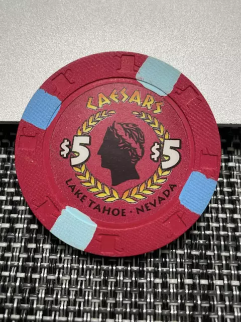 $5 Caesars Casino Chip Poker Chip Lake Tahoe Nevada Gambling Token