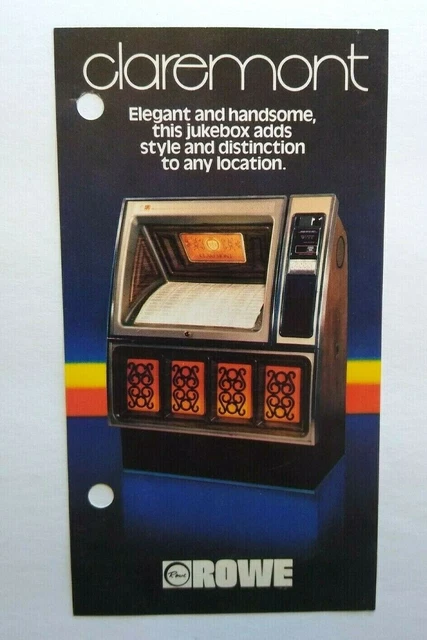 R-83 Claremont Jukebox FLYER Original Rowe 1979 Mini Phonograph Music Art Sheet