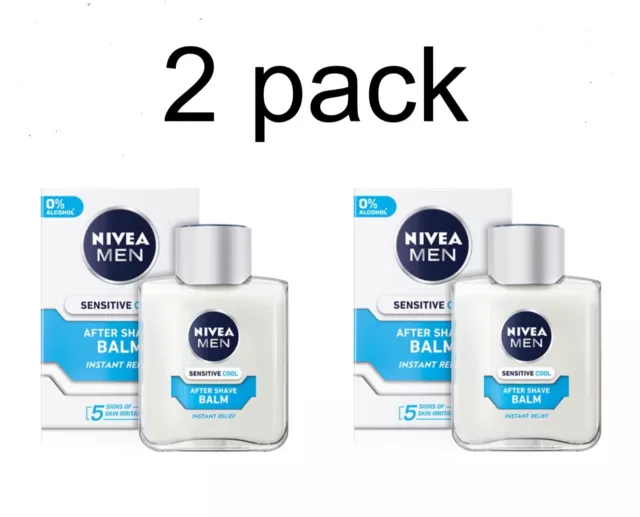 2x NIVEA MEN SENSITIVE COOL After Shave Balm 100 ml / 3.4 fl oz - sensitive skin