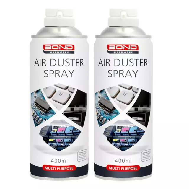 2 x 400ml Compressed Air Duster Spray Can PC Keyboard Dust Debris Cleaner Blower