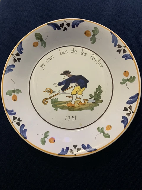 ANCIENNE ASSIETTE EN FAIENCE DE NEVERS REVOLUTIONNAIRE  EPOQUE XIXeme