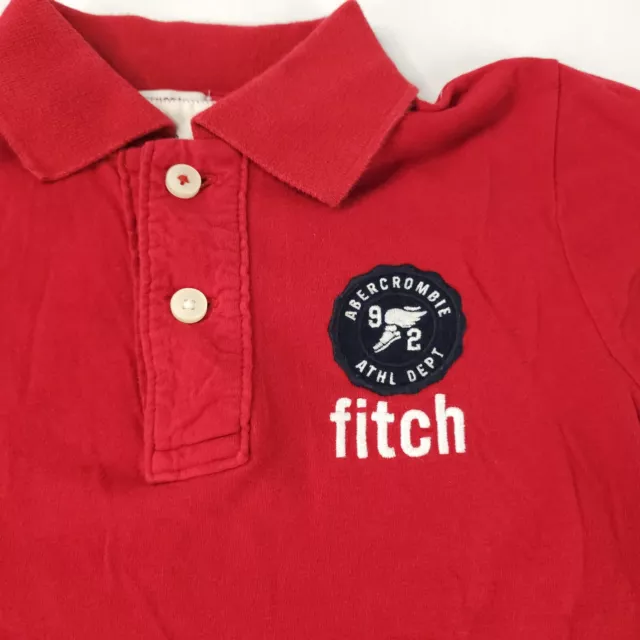 Abercrombie Kids Polo Shirt Youth Boys XL Extra Large Red Embroidered Y2K 2000