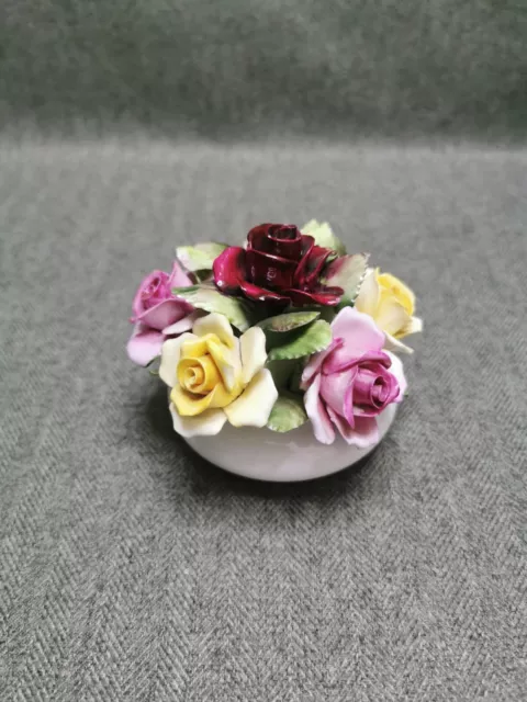 Decorative Bone China Posy Roses Flower Bowl Bouquet Ornament, Royal Adderley✨✨