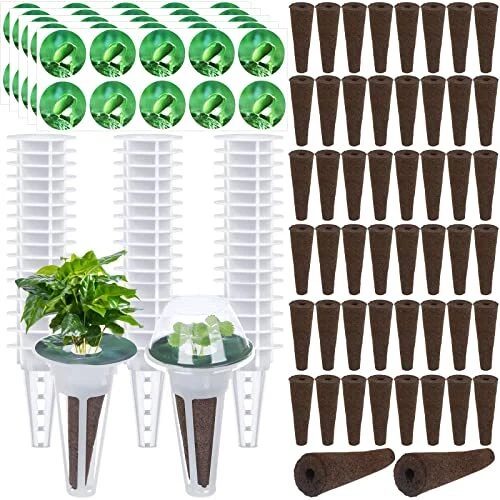 Plant Seed Starter Sponges Kit - Hydroponic Growing (200 Pack)