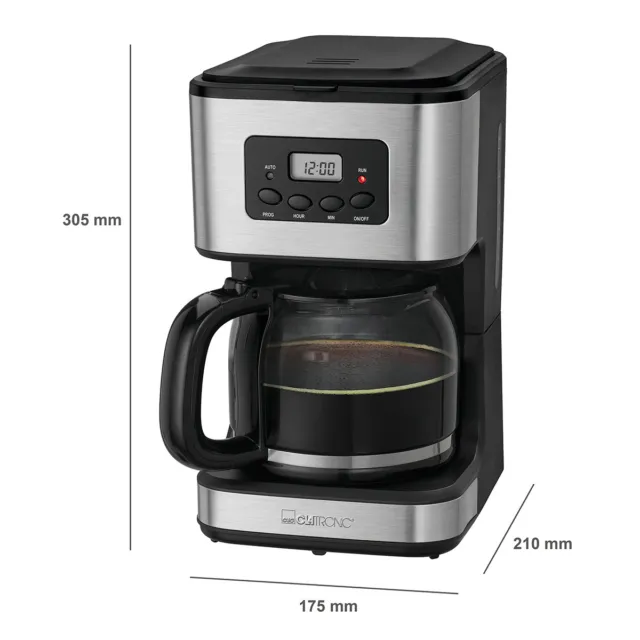 Clatronic KA 3642 - Cafetera de goteo programable, capacidad de 14 tazas 3