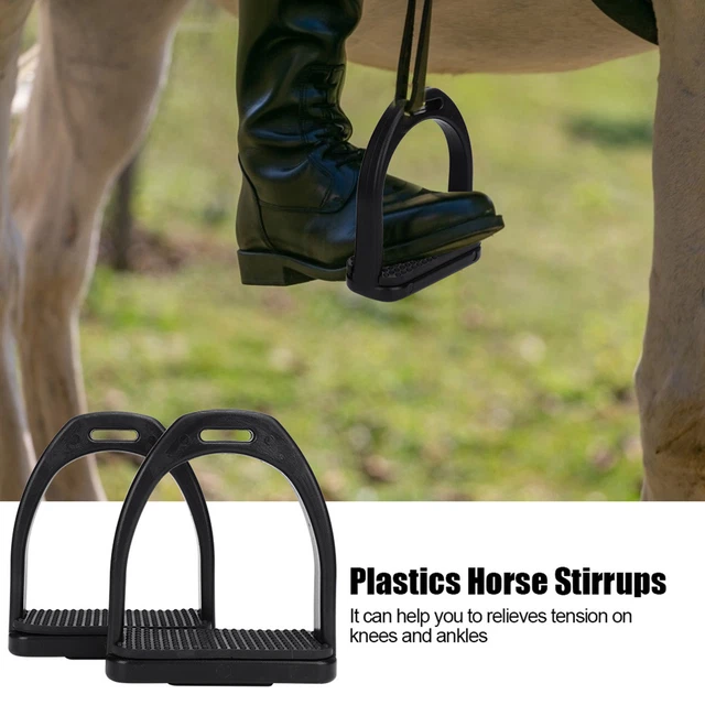 2 Pcs High Strength Plastics Stirrups With Black Non-slip Rubber Pad Horse T Ecm