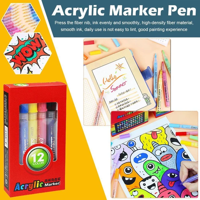 Acrylic Paint Pens Brush Marker Pen for Rock Painting Stone Ceramic`