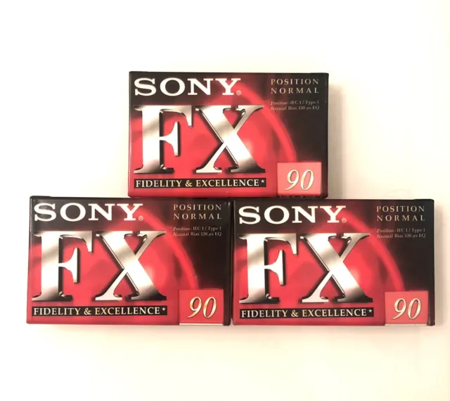 3x Sony FX C90 Kassetten Audio Kassette TYPE 1 NEU UNBENUTZT ORIGINAL VERPACKT
