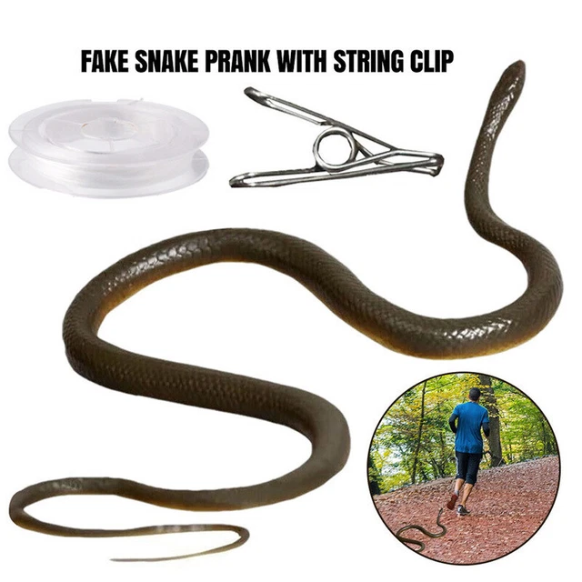 String Snake FAKE REALISTIC SNAKE Lifelike Scary Rubber Toy Prank Party Joke with ...