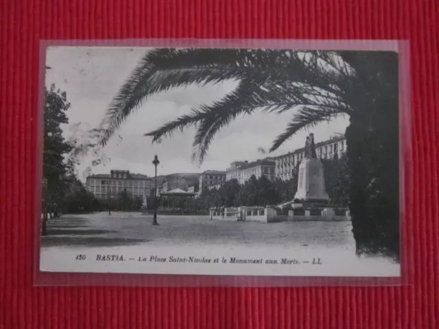 Cpa Written Stamp Bastia La Square Saint Nicolas Et Le Monument To The Dead Corsica