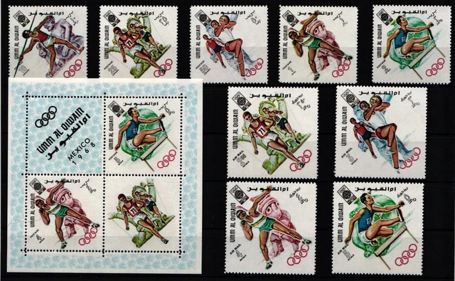 Umm al Quiwain 264A-272A mit Block 14A postfrisch Olympische Spiele 1968 #KO154
