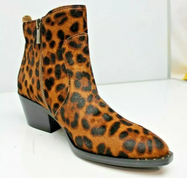 NEW Patricia Nash Leopard Print Calf Hair Block Heel Ankle Boots Suzanna Size:7M