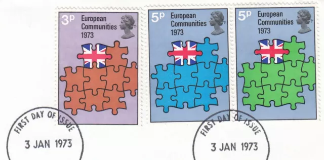 (108011) EEC European Ecconomic Community GB Used stamps 1973 ON PIECE