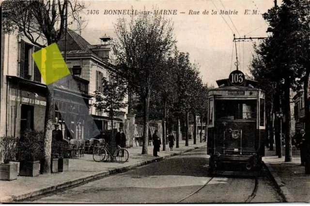 Cpa 94 Bonneuil Sur Marne Rue De La Mairie (Tramway) Jp2029 C