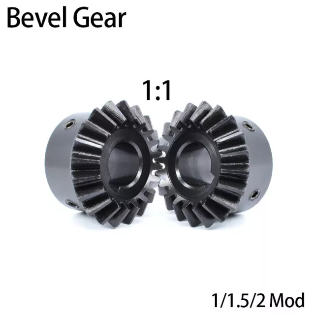 Bevel Gear 1/1.5/2 Mould 15-40 Teeth 45# Steel 90° 1:1 Transmission Gears