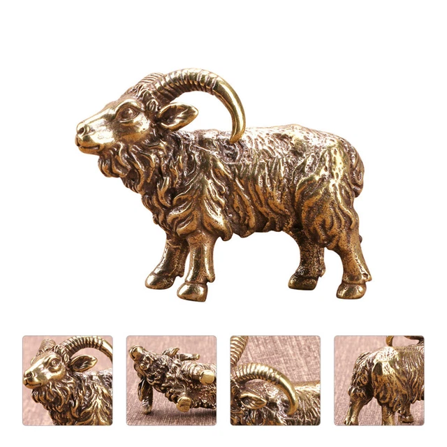 Brass Sheep Figurine 2021 Feng Shui Sculpture Trinkets Accessories