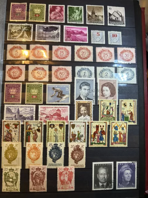 Stockbook Page Of Stamps From Liechtenstein (Alb 725)