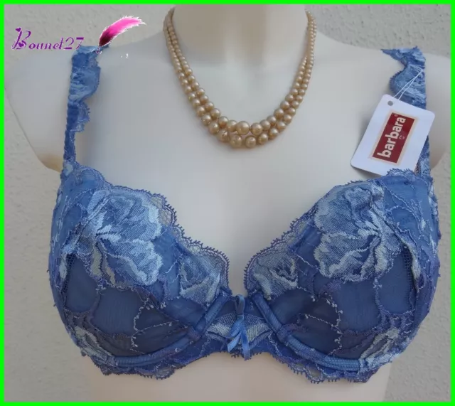 Soutien Gorge BARBARA Couleur Bleu Lin PLUNGE Taille 90C AA169