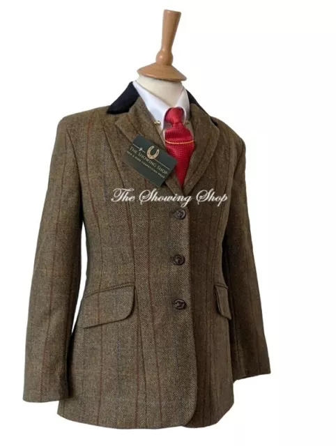 Brand New Caldene Silverdale Childs Brown Tweed Showing Jacket Size 30