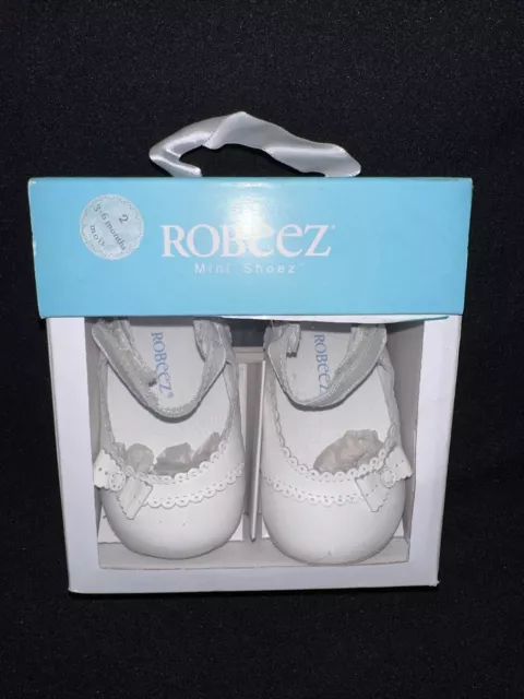 Robeez Mini Shoez White Princess Dress Shoes 3-6 Months