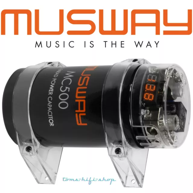 Musway 0,5 Farad KFZ Powercap + Verteiler PKW Kondensator Auto Elko 0,5F MC-500