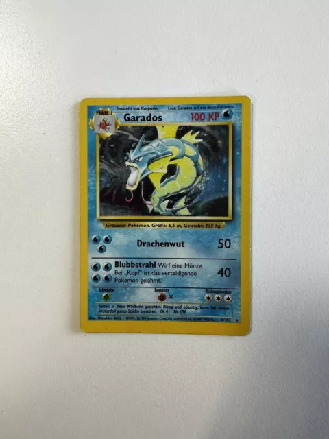 Pokemon Garados Base Set 1st Edition 6/102 PSA 7 Near Mint Deutsch German