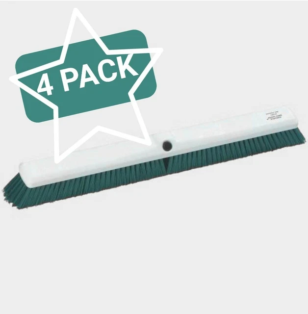 (4), Carlisle 24" Spectrum Omni Sweep GREEN Broom Heads. 4189109 (Made in USA)