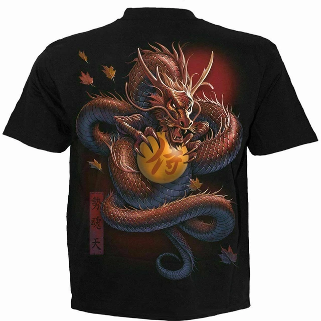 Spiral Direct SAMURAI Mens Skull/Reaper/Japan/Warrior/Dragon, T-Shirt, Clothing 2