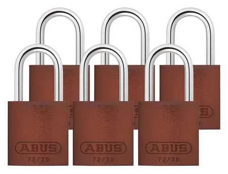 Abus 72/30 Ka X 6 Lockout Padlock,Ka,Brown,2-17/32"H,Pk6