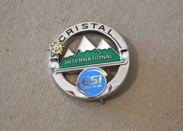 Insigne Broche SKI ÉCOLE INTERNATIONAL CRISTAL ESI Vintage