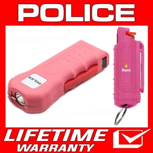 POLICE STUN GUN Burn Pepper Spray Combo Powerful Self Defense 512 Pink