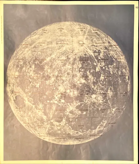 Plate No. 2 From 1960 Photographic Lunar Atlas Moon G P Kuiper Large 17"x21"