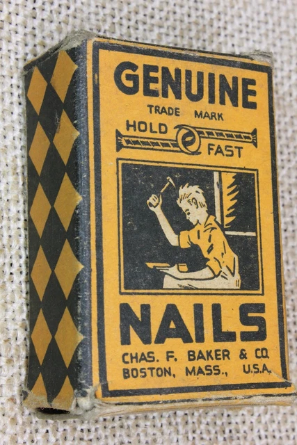 5/8” Old Shoe Nails 25 Tacks 1/8 Round Flat Head Vintage Sharpoint Store Display