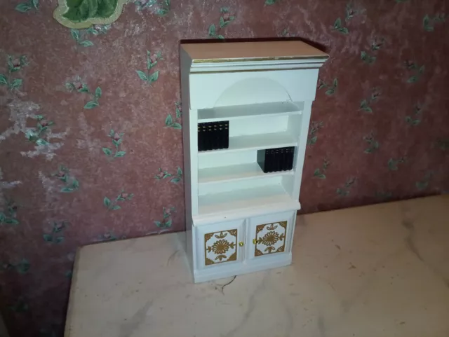 Nostalgie-Bücher-Regal-Kaufladen-Modeladen-Büro-Puppenstube-Puppenhaus-1:12